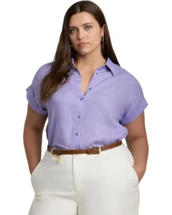 Lauren Ralph Lauren Plus-Size Linen Dolman-Sleeve Shirt | Shirts & Tops -Lauren Ralph Store 71gWCMj8iL. AC SR736920