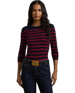 Lauren Ralph Lauren Striped Cotton-Blend Sweater | Hoodies & Sweatshirts
