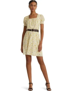 Lauren Ralph Lauren Floral Georgette Puff-Sleeve Dress | Dresses