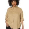 Lauren Ralph Lauren Plus-Size Linen Roll Tab–Sleeve Shirt | Shirts & Tops