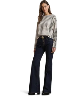 Lauren Ralph Lauren Striped Cotton Jersey Boatneck Top | Shirts & Tops -Lauren Ralph Store 71l LcOoLqL. AC SR736920