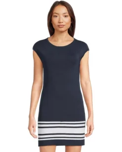 Lauren Ralph Lauren Two-tone Cap-sleeve Shift Sweater Dress | Sweaters