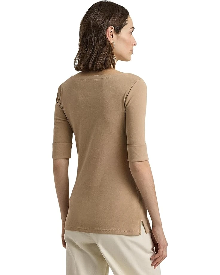 Lauren Ralph Lauren Petite Stretch Cotton Boatneck Tee | Shirts & Tops 2 Lauren Ralph Lauren Petite Stretch Cotton Boatneck Tee | Shirts & Tops - Image 2