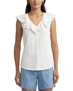 Lauren Ralph Lauren Ruffle-Trim Slub Jersey Sleeveless Tee | Shirts & Tops -Lauren Ralph Store 71pC3dj2XnL. AC SR736920