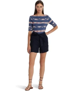 Lauren Ralph Lauren Petite Print Stretch Cotton Boatneck Tee | Shirts & Tops -Lauren Ralph Store 71phgqcJrzL. AC SR736920