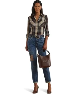 Lauren Ralph Lauren Petite Patchwork Boyfriend Tapered Ankle Jean | Jeans -Lauren Ralph Store 71pzm4mNUAL. AC SR736920
