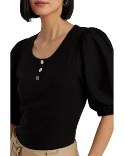 Lauren Ralph Lauren Stretch Cotton Puff-Sleeve Henley Tee | Shirts & Tops -Lauren Ralph Store 71qXnhdBgaL. AC SR736920