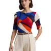 Lauren Ralph Lauren Print Stretch Cotton Boatneck Tee | Shirts & Tops