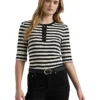 Lauren Ralph Lauren Striped Stretch Cotton Henley Tee | Shirts & Tops