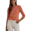 Lauren Ralph Lauren Striped Stretch Cotton Long-sleeve Tee | Shirts & Tops