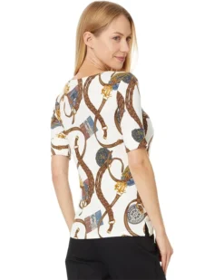 Lauren Ralph Lauren Plus Size Print Stretch Cotton Boatneck Tee | Shirts & Tops -Lauren Ralph Store 71sFLCgxNcL. AC SR736920