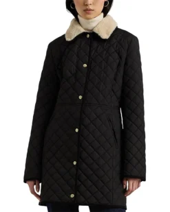 Lauren Ralph Lauren Quilt 3/4 W Berber | Coats & Outerwear