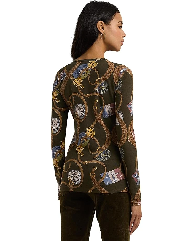 Lauren Ralph Lauren Belting-Print Cotton Long-Sleeve Tee | Shirts & Tops 2 Lauren Ralph Lauren Belting-Print Cotton Long-Sleeve Tee | Shirts & Tops - Image 2