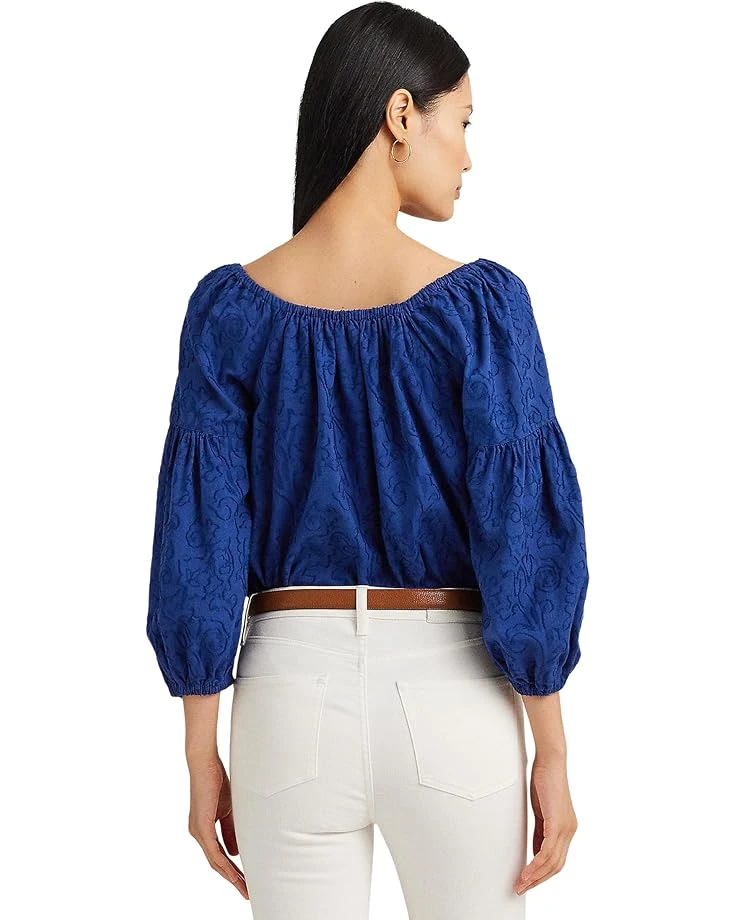 Lauren Ralph Lauren Paisley Cotton Jacquard Blouse | Shirts & Tops 2 Lauren Ralph Lauren Paisley Cotton Jacquard Blouse | Shirts & Tops - Image 2