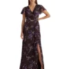Lauren Ralph Lauren Floral Belted Georgette Flutter-Sleeve Gown | Dresses