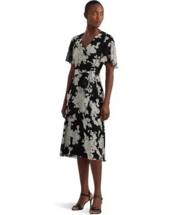 Lauren Ralph Lauren Floral Belted Crinkle Georgette Dress | Dresses