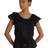 Lauren Ralph Lauren Eyelet Jersey Peplum Top | Shirts & Tops