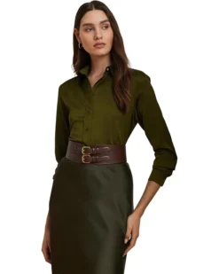 Lauren Ralph Lauren Classic Fit Satin Charmeuse Shirt | Shirts & Tops