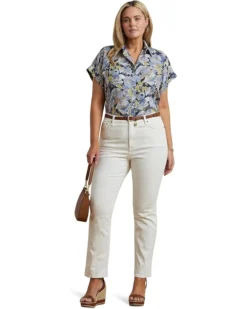 Lauren Ralph Lauren Plus Size Broono Short Sleeve Button Front Shirt | Shirts & Tops -Lauren Ralph Store 71wuSBvH6rL. AC SR736920