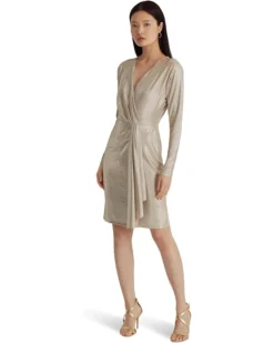Lauren Ralph Lauren Metallic Stretch Knit Cocktail Dress | Dresses