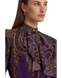 Lauren Ralph Lauren Paisley Ruffle-Trim Georgette Shirt | Shirts & Tops -Lauren Ralph Store 813GV1VJZAL. AC SR736920