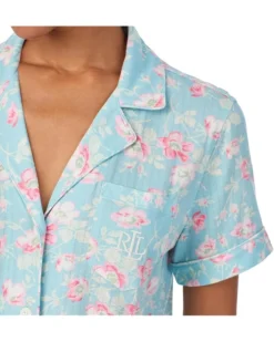 Lauren Ralph Lauren Short Sleeve Knit Cropped Pj Set | Sleepwear -Lauren Ralph Store 815ELBGtOlL. AC SR736920