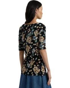 Lauren Ralph Lauren Floral Stretch Cotton Boatneck Tee | Shirts & Tops -Lauren Ralph Store 815H3xof79L. AC SR736920
