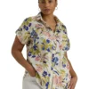Lauren Ralph Lauren Plus-Size Relaxed Fit Floral Short-Sleeve Shirt | Shirts & Tops