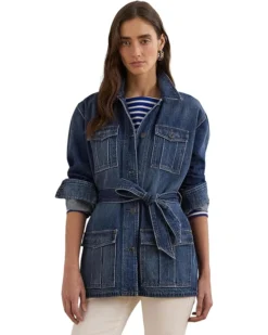 Lauren Ralph Lauren Petite Belted Denim Shirt Jacket | Coats & Outerwear