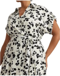 Lauren Ralph Lauren Plus-Size Leaf-Print Belted Crepe Dress | Dresses -Lauren Ralph Store 816JKLZTccL. AC SR736920