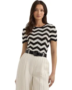 Lauren Ralph Lauren Chevron Short-Sleeve Sweater | Sweaters