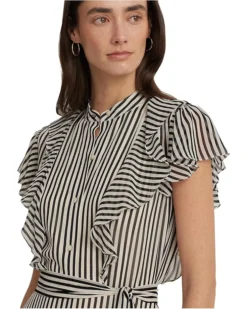 Lauren Ralph Lauren Striped Belted Chiffon Shirtdress | Dresses -Lauren Ralph Store 819CTcUMfhL. AC SR736920