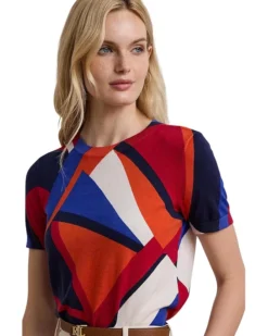 Lauren Ralph Lauren Print Cotton-blend Short-sleeve Sweater | Sweaters -Lauren Ralph Store 81D7yQ37tXL. AC SR736920