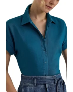 Lauren Ralph Lauren Relaxed Fit Linen Short-Sleeve Shirt | Shirts & Tops -Lauren Ralph Store 81DddcfQizL. AC SR736920