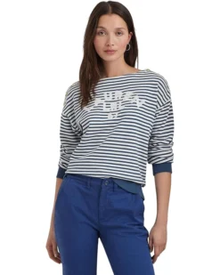 Lauren Ralph Lauren Logo Striped French Terry Top | Shirts & Tops