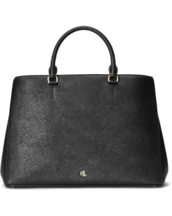 Lauren Ralph Lauren Crosshatch Leather Large Hanna Satchel | Handbags