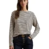 Lauren Ralph Lauren Striped Cotton Jersey Boatneck Top | Shirts & Tops
