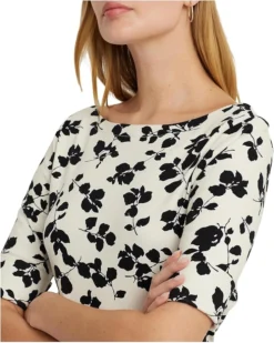 Lauren Ralph Lauren Leaf-Print Stretch Cotton Boatneck Tee | Shirts & Tops -Lauren Ralph Store 81MZ9sgMBbL. AC SR736920