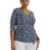 Lauren Ralph Lauren Plus-Size Floral Stretch Jersey Top | Shirts & Tops