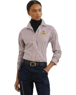 Lauren Ralph Lauren Relaxed Fit Striped Broadcloth Shirt | Shirts & Tops