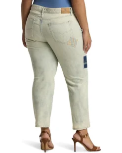 Lauren Ralph Lauren Plus-Size Patchwork Relaxed Tapered Ankle Jean | Jeans -Lauren Ralph Store 81QueR1F6hL. AC SR736920