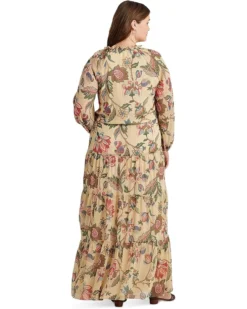 Lauren Ralph Lauren Plus-Size Floral Crinkle Georgette Tiered Dress | Dresses -Lauren Ralph Store 81R0 rEchJL. AC SR736920