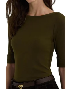 Lauren Ralph Lauren Cotton Boatneck T-Shirt | Shirts & Tops -Lauren Ralph Store 81SkTRQomL. AC SR736920