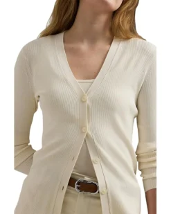 Lauren Ralph Lauren Ribbed V-Neck Cardigan | Sweaters -Lauren Ralph Store 81TEXTRW2OL. AC SR736920