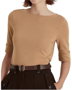 Lauren Ralph Lauren Stretch Cotton Boat Neck Tee | Shirts & Tops -Lauren Ralph Store 81VakTS5rrL. AC SR736920