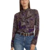 Lauren Ralph Lauren Paisley Ruffle-Trim Georgette Shirt | Shirts & Tops