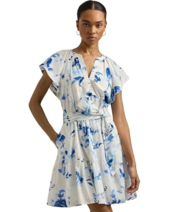 Lauren Ralph Lauren Floral Belted Cotton Voile Dress | Dresses