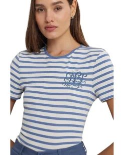 Lauren Ralph Lauren Petite Striped Stretch Cotton Crew Neck Tee | Shirts & Tops -Lauren Ralph Store 81aHSharDvL. AC SR736920