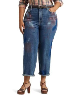 Lauren Ralph Lauren Plus-Size High-Rise Relaxed Cropped Jean | Jeans