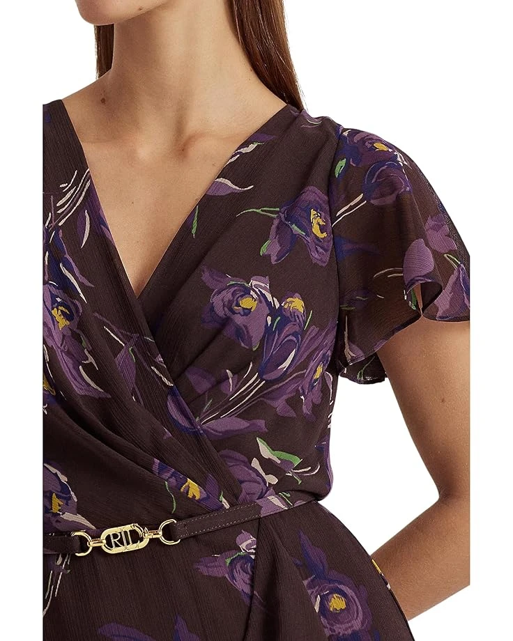 Lauren Ralph Lauren Floral Belted Georgette Flutter-Sleeve Gown | Dresses 4 Lauren Ralph Lauren Floral Belted Georgette Flutter-Sleeve Gown | Dresses - Image 4